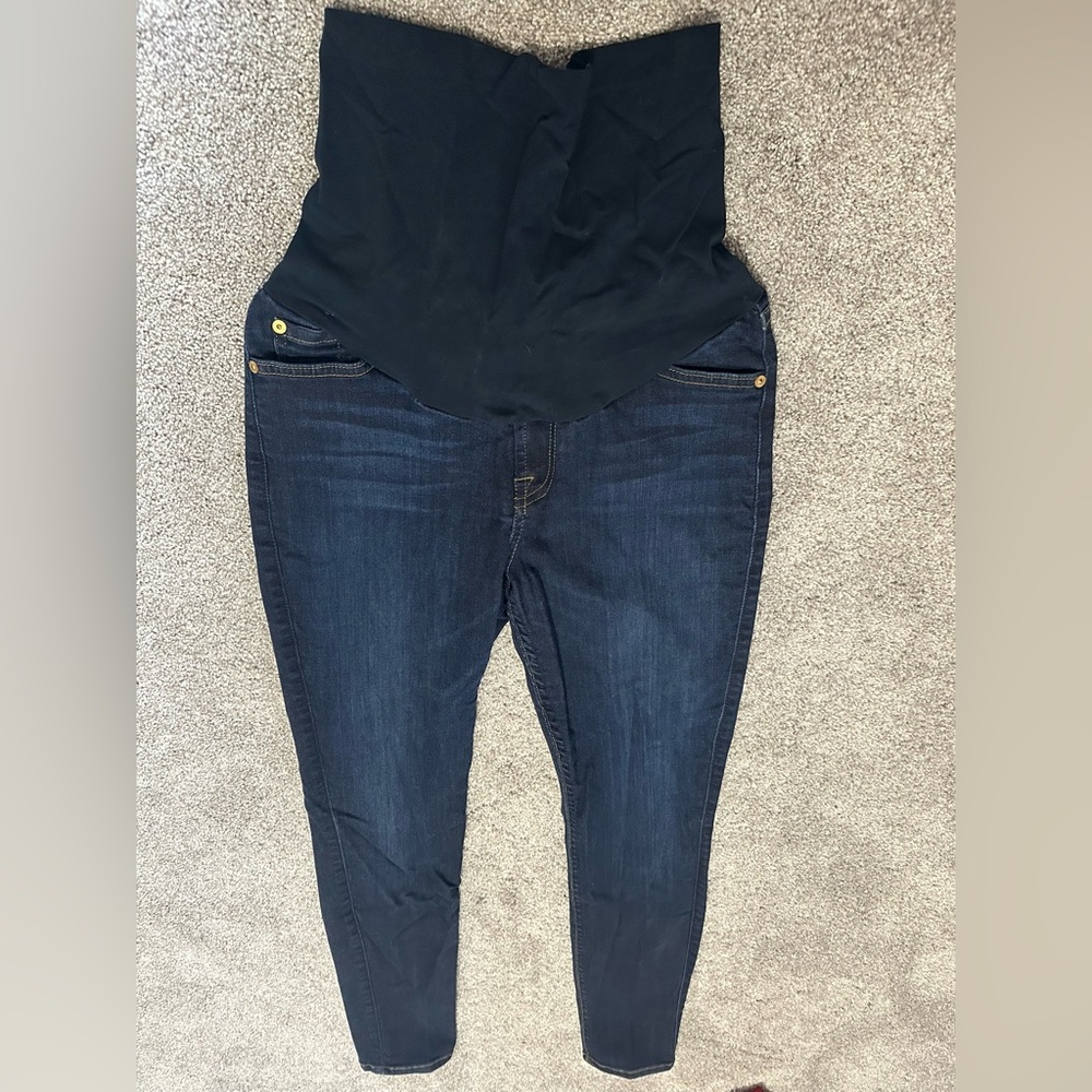 7 For All Mankind Maternity Dark Blue Skinny Jeans